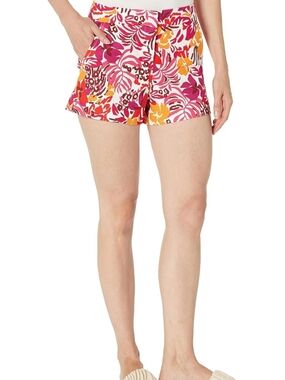 NWT $198 Trina Turk Corbin 2 High-Waist Floral Print Shorts Sz 8